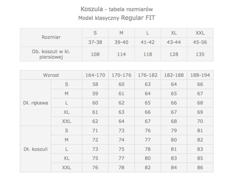 Jak dobrać odpowiedni rozmiar koszuli m?